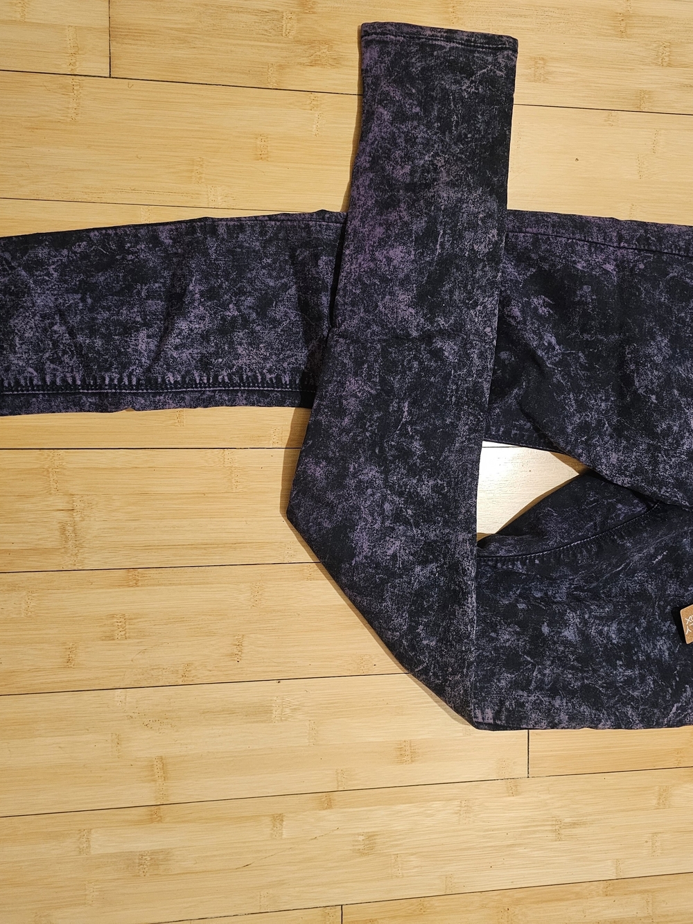 Women’s Skinny Jeans in Black & Purple Acid Wash